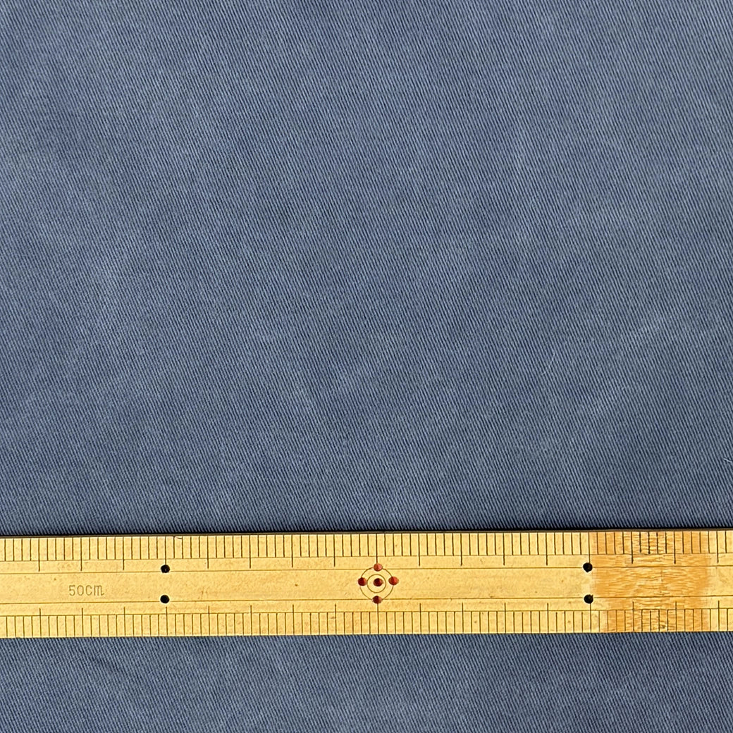 生地 【 ピーチスキン ピグメント加工 ブルーグレー 】 148cm巾 幅広 綿100％ ユーズド加工
