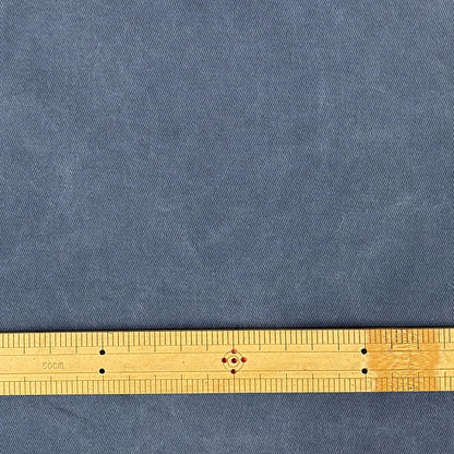 生地 【 ピーチスキン ピグメント加工 ブルーグレー 】 148cm巾 幅広 綿100％ ユーズド加工