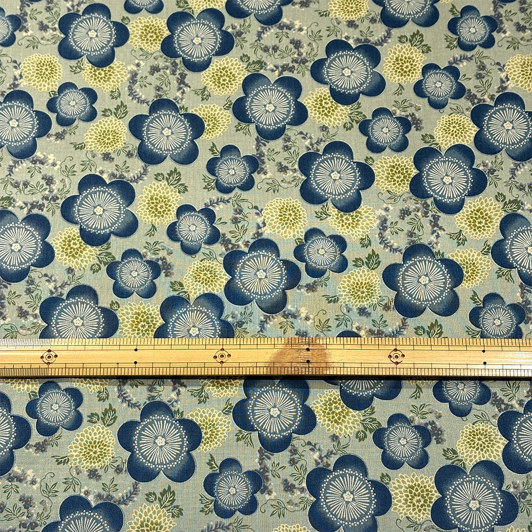 生地 【 和柄シーチングプリント 梅花 カーキ 】 シーチング生地 108cm巾 シーチングプリント 和柄 和調プリント 梅の花 花柄 フラワープリント 北欧系