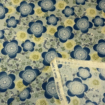 生地 【 和柄シーチングプリント 梅花 カーキ 】 シーチング生地 108cm巾 シーチングプリント 和柄 和調プリント 梅の花 花柄 フラワープリント 北欧系