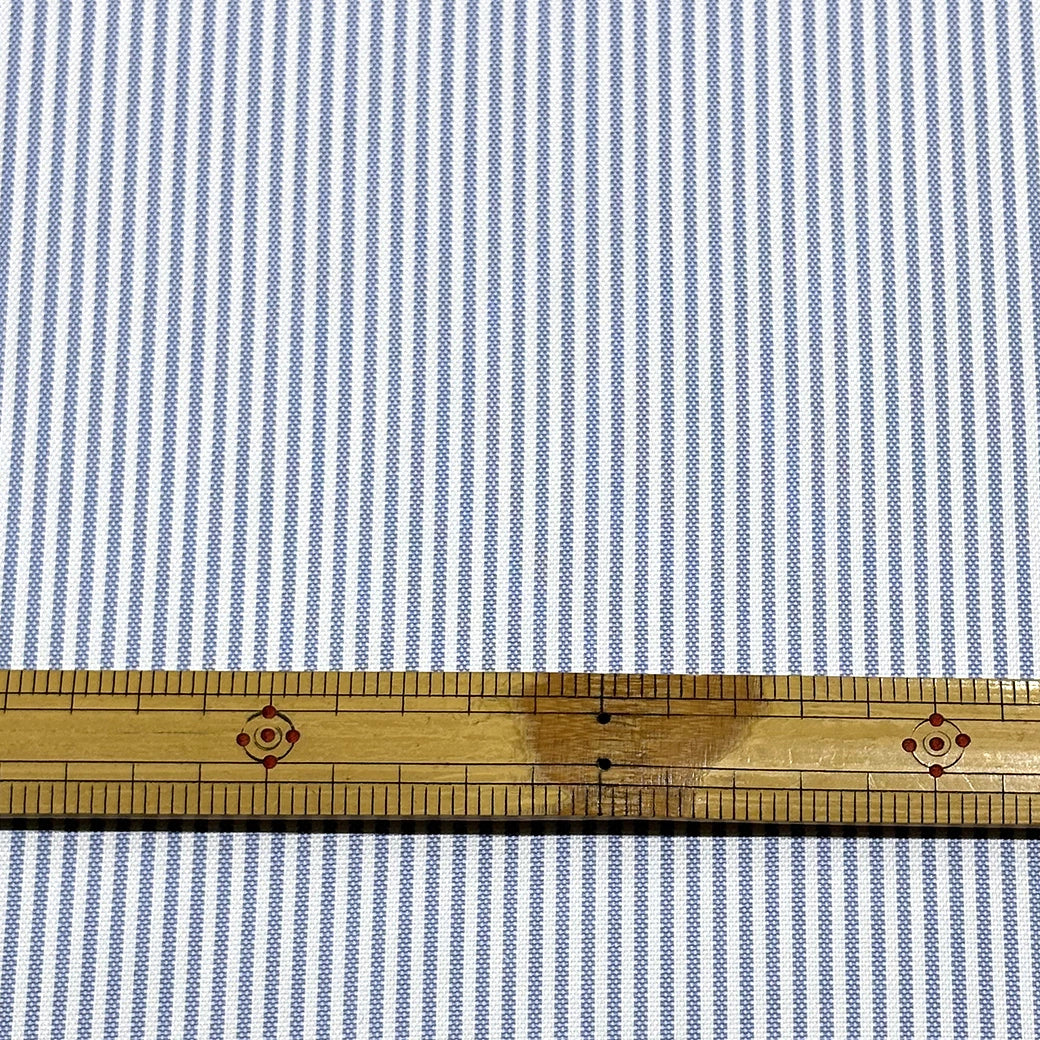 生地 【 ソフトオックスストライプ スカイ 】 115cm巾 綿100％ 平織り