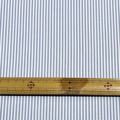 生地 【 ソフトオックスストライプ スカイ 】 115cm巾 綿100％ 平織り