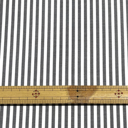 生地 【 ツイルストライプ 黒白 】 110cm巾 綿100％ コットンツイル 綾織