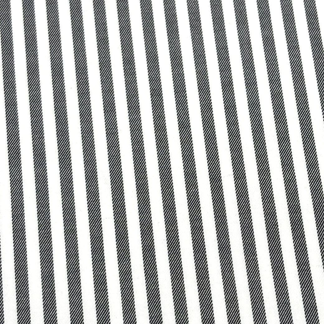 生地 【 ツイルストライプ 黒白 】 110cm巾 綿100％ コットンツイル 綾織