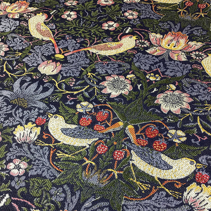 生地 【 V&A Fabric Collection Strawberry shief いちご泥棒 ネイビー 】 ゴブラン ウィリアムモリス ゴブラン織 100cm巾 モリス生地 ポリエステル