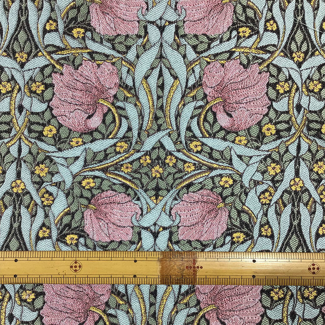 生地 【 V&A Fabric Collection Pimpernel ピンパーネル ブラック×ピンク 】 ゴブラン ウィリアムモリス ピンパネル ゴブラン織 100cm巾 モリス生地 ポリエステル