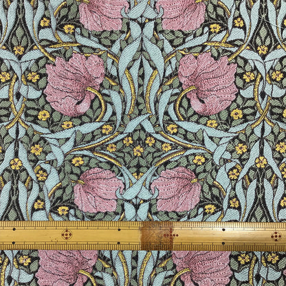 生地 【 V&A Fabric Collection Pimpernel ピンパーネル ブラック×ピンク 】 ゴブラン ウィリアムモリス ピンパネル ゴブラン織 100cm巾 モリス生地 ポリエステル