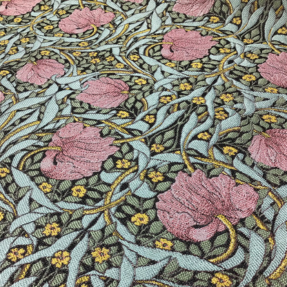 生地 【 V&A Fabric Collection Pimpernel ピンパーネル ブラック×ピンク 】 ゴブラン ウィリアムモリス ピンパネル ゴブラン織 100cm巾 モリス生地 ポリエステル