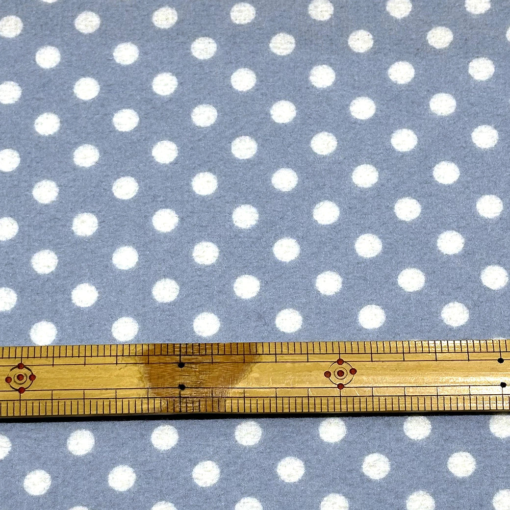 生地 【 ウールガーゼオンドット スカイ白 】 108cm巾 ドット柄生地