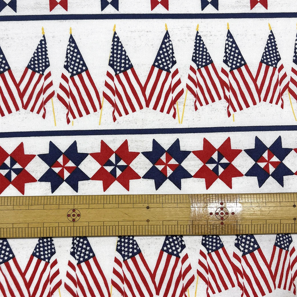 生地 アメリカ国旗柄 白 アメリカンコットン プリント 綿100％ コットン生地 110cm巾 USAコットン