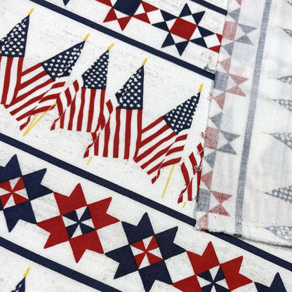 生地 アメリカ国旗柄 白 アメリカンコットン プリント 綿100％ コットン生地 110cm巾 USAコットン