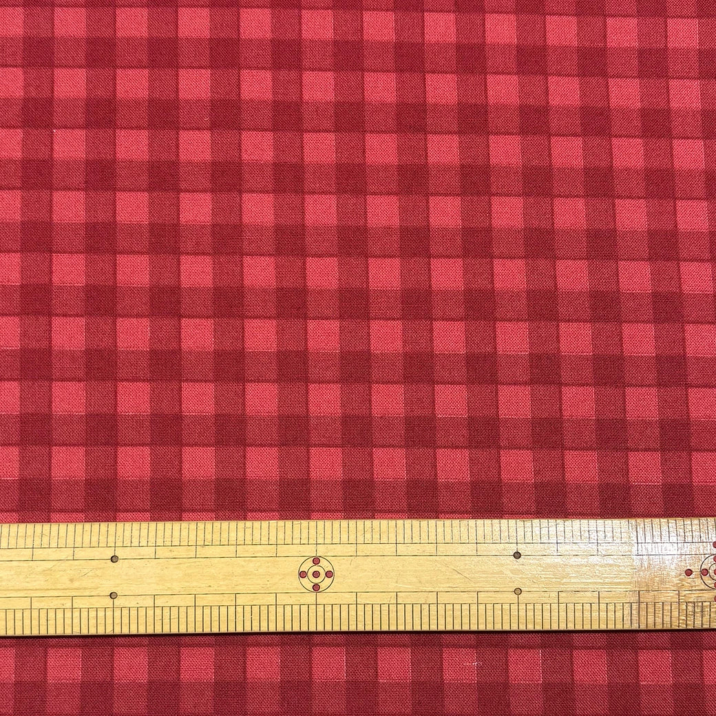 生地 チェック柄 赤エンジ アメリカンコットン プリント 綿100％ コットン生地 110cm巾 USAコットン