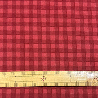 生地 チェック柄 赤エンジ アメリカンコットン プリント 綿100％ コットン生地 110cm巾 USAコットン