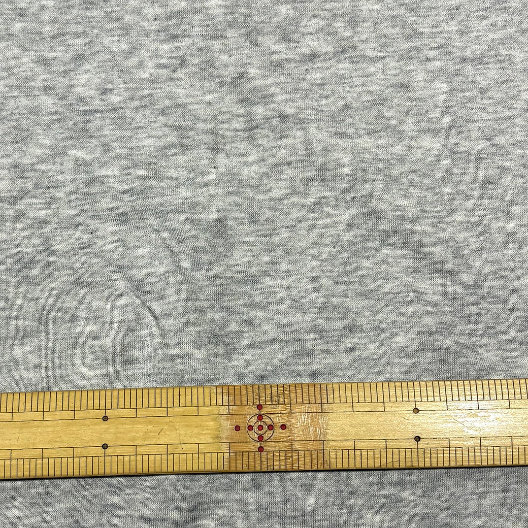 生地【 60/1裏毛ニット 杢グレー 】170cm巾 幅広 綿100％ コットン裏毛 コットンニット スウェット生地