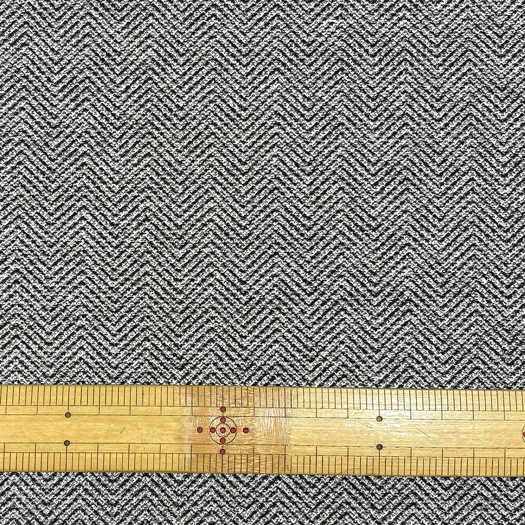 生地 【 ヘリンボンニット グレー 】 150cm巾 幅広 ニット生地 ヘリンボン柄ニット ヘリンボーン柄 編み柄ニット クラシカル生地