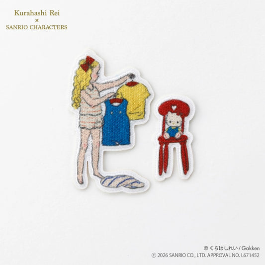 ワッペン【 くらはしれい×サンリオキャラクターズ ワッペン ハローキティ・Ａ KRSW-01 】 くらはしれい Kurahashi Rei アイロンワッペン シールワッペン 両用