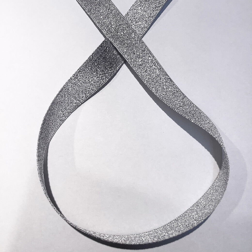 リボン【Eliteエリート9700メタリックリボン18mm#Sシルバー