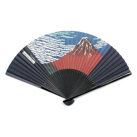 【 扇子 赤富士 75型35間 AW273 】 凱風快晴 富嶽三十六景 せんす 葛飾北斎 富士山 北斎 三十六景 男性用 紳士用 男女兼用 女性用 ケース付き 伝統和柄 フォーマル ビジネス用 和装小物 和服 浴衣 着物 日本