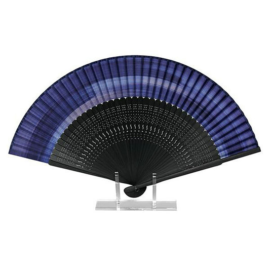 【 扇子 瑠璃 70型40間 AW286 】 短地布扇子 瑠璃色 短地扇子 むら染め風 末広がり レディース用 女性用 男性用 紳士用 男女兼用 ケース付き 伝統和柄 フォーマル ビジネス用 和装小物 和服 浴衣 着物 日本
