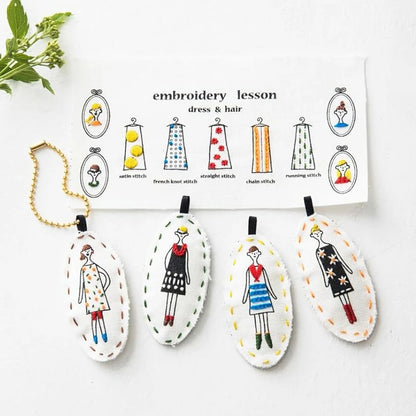 【COSMO チャーム 100ネエサン No.542107 ホワイト 】 キーホルダー 刺繍布 刺繍クロス
