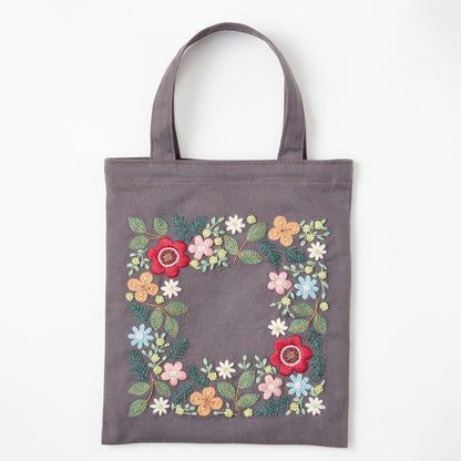 【 LECIEN 刺しゅうキット 夜の森のパーティー グレー No.542401 】 yulaのこころ躍る草花刺繍 刺繍 刺繍キット