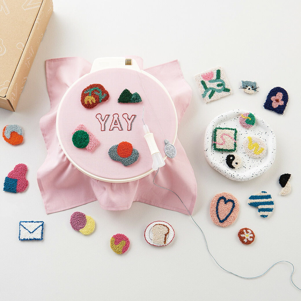 クロバー 【 フリーステッチングスターターセット 57-410 】 刺繍 パンチニードル 初心者 ステッチ 刺しゅう 刺繍用 スターターセット スターターキット ニードル パンチニードル ニードルパンチ ニードル針 スレダー