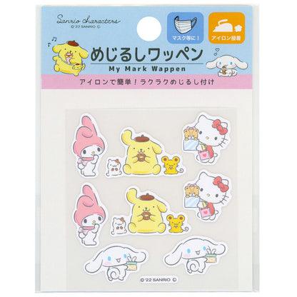 ワッペン【 ミササ めじるしワッペン サンリオキャラクターズ 1163 】アイロンワッペン 接着 サンリオ マイメロディ— ポムポムプリン キティ シナモロール シナモン kitty 手作り 入園 入学 アップリケ マスク ワ