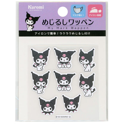 ワッペン【 ミササ めじるしワッペン クロミ 1164 】アイロンワッペン 接着 サンリオ クロミちゃん マイメロディ— マイメロ サンリオキャラクター sanrio kuromi 手作り 入園 入学 アップリケ マスク ワン
