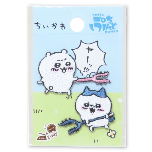 ワッペン【 KOKKA ちいかわ刺繍ワッペン GW-9011 】 アイロンワッペン シールワッペン ぷちぷんと ちいかわ ハチワレ キャラクター 漫画 アニメ アイロン接着 シール マスク ワンポイント 刺繍ワッペン 入園 入
