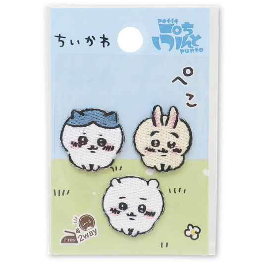ワッペン【 KOKKA ちいかわ刺繍ワッペン GW-9012 】 アイロンワッペン シールワッペン ぷちぷんと ちいかわ ハチワレ うさぎ キャラクター 漫画 アニメ アイロン接着 シール マスク ワンポイント 刺繍ワッペン