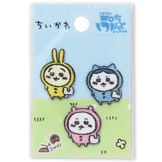ワッペン【 KOKKA ちいかわ刺繍ワッペン GW-9013 】 アイロンワッペン シールワッペン ぷちぷんと ちいかわ ハチワレ うさぎ キャラクター 漫画 アニメ アイロン接着 シール マスク ワンポイント 刺繍ワッペン