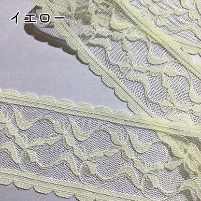 リボン【 BLANC DE CORE ラッセルレースリボン 5cm】レースフリルリボン レースリボン リボン ハンドメイド資材 かわいい 手芸用テープ ラッセルレース 推し活 ハンドメイド 手芸用 パーツ 布雑貨 ラッピング