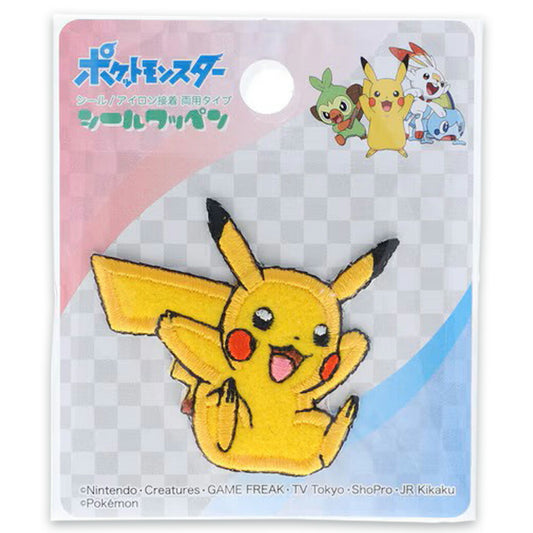 ワッペン【 シールワッペン ピカチュウ PSS001 】 ピカチュー ポケモン シール シールタイプ アイロン接着 マスク ワンポイント 刺繍ワッペン 入園 入学 新学期準備 習い事バッグ ゼッケン スモッグ レッスンバッグ