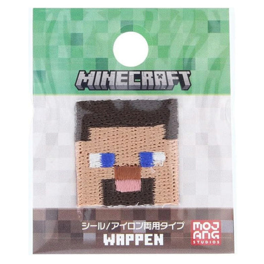 ワッペン【 MINECRAFT ワッペンシール STEVEアイコン MYS002 】 シール・アイロン接着両用タイプ マインクラフト マイクラ キャラクター ステーショナリー スマートフォン バッグ ハンカチ ワンポイント 衣服