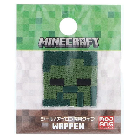 ワッペン【 MINECRAFT ワッペンシール ZOMBIEアイコン MYS004 】 シール・アイロン接着両用タイプ マインクラフト マイクラ キャラクター ステーショナリー スマートフォン バッグ ハンカチ ワンポイント 衣服