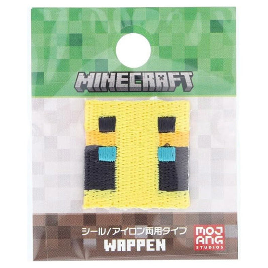 ワッペン【 MINECRAFT ワッペンシール BEEアイコン MYS009 】 シール・アイロン接着両用タイプ マインクラフト マイクラ キャラクター ステーショナリー スマートフォン バッグ ハンカチ ワンポイント 衣服 入園