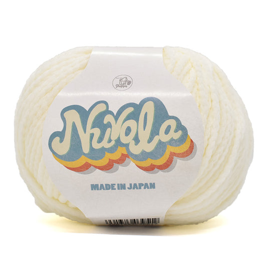 毛糸 【 パピー ヌーボラ 401 ホワイト 50g巻 】 ポリエステル糸 Nnvola Puppy 春夏毛糸 並太 サマーヤーン