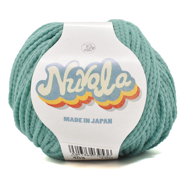 毛糸 【 パピー ヌーボラ 403 グリーン 50g巻 】 ポリエステル糸 Nnvola Puppy 春夏毛糸 並太 サマーヤーン