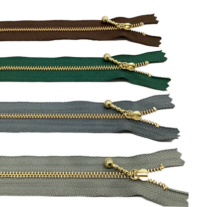 生地【YKK ファスナー玉付きゴールド 20cm 】玉付きファスナー ゴールド ファスナー 3連スライダー YKKファスナー 玉つき 3連 ボール チェーン スタンダード ジッパー チャック ポーチ バッグ ハンドメイド 手芸