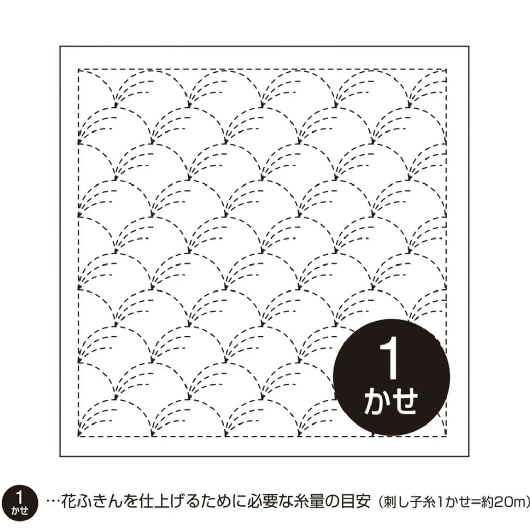 刺し子 【 オリムパス 花ふきん 野分 白 】 刺し子 花ふきん 布パック