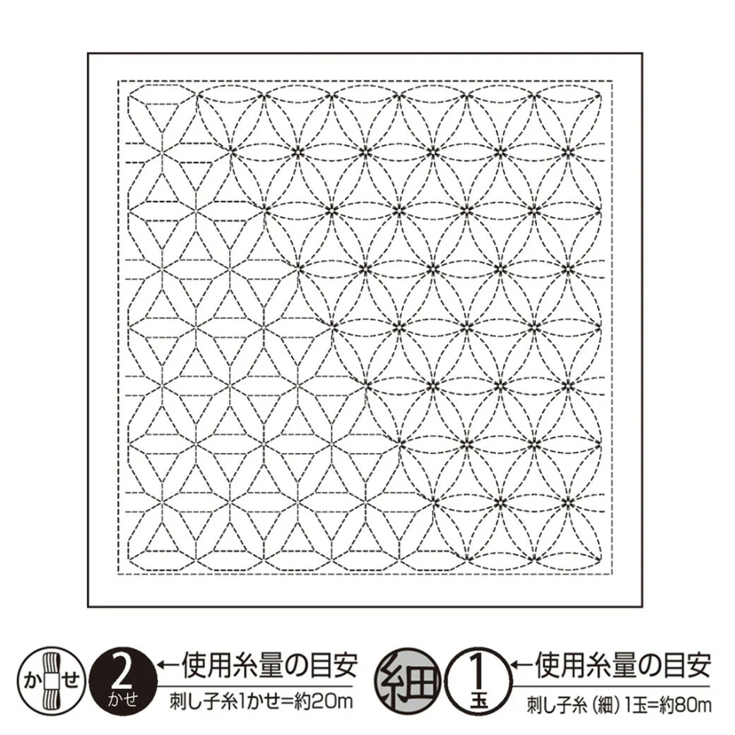刺し子 【 オリムパス 花ふきん H-1120 花車 Hanaguruma 白 】 刺し子 花ふきん 布パック