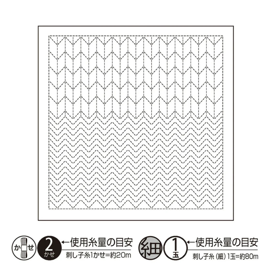刺し子 【 オリムパス 花ふきん H-1132 矢羽根 Yabane 白 】 刺し子 花ふきん 布パック