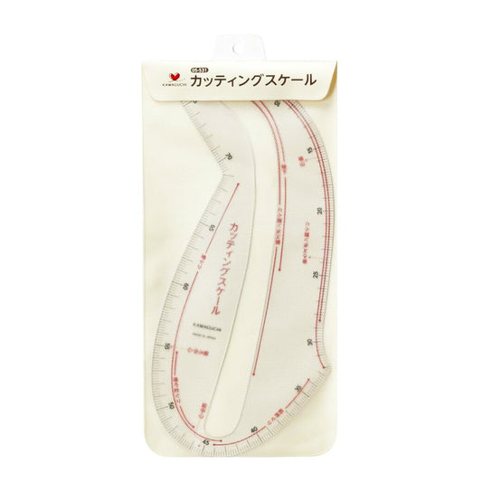 カワグチ【 カッティングスケール 05-531 】 KAWAGUCHI 透明 定規 メジャー 曲線定規 カーブ ものさし 物差し 手芸用定規 線引き ミシン ミシン用品 ミシン道具 ソーイング 生地 裁縫道具 手芸道具 裁縫用