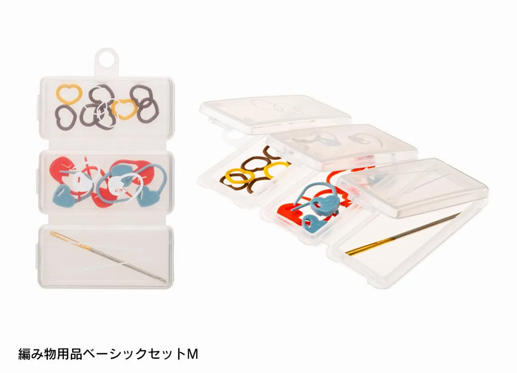【 Tulip 編み物用品ベーシックセット M 】 目かぞえマーカー 段かぞえマーカー 毛糸とじ針 ケース付き