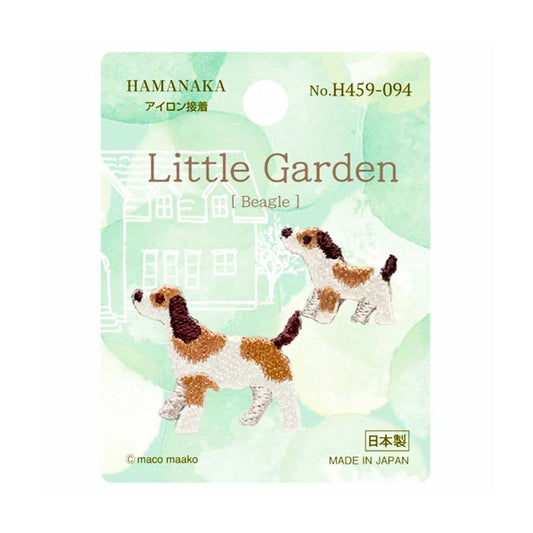 ワッペン【 ハマナカ Little Garden Beagle ワッペン (アイロン接着) 】アイロンワッペン 接着 ビーグル 犬 ワンポイント わんちゃん いぬ 刺繍ワッペン 手芸用品 刺繍 手作り 入園 入学 アップリケ ワンポイント ゼッケン スモッグ 幼稚園 保育園 Textile World TOA