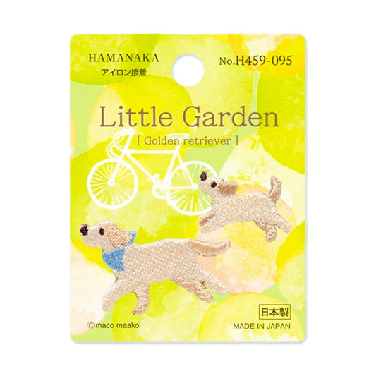 ワッペン【 ハマナカ Little Garden Golgen retriever ワッペン (アイロン接着) 】アイロンワッペン 接着 ゴールデンレトリバー 犬 ワンポイント わんちゃん いぬ 刺繍ワッペン 手芸用品 刺繍 手作り 入園 入学 アップリケ ワンポイント ゼッケン スモッグ Textile World TOA