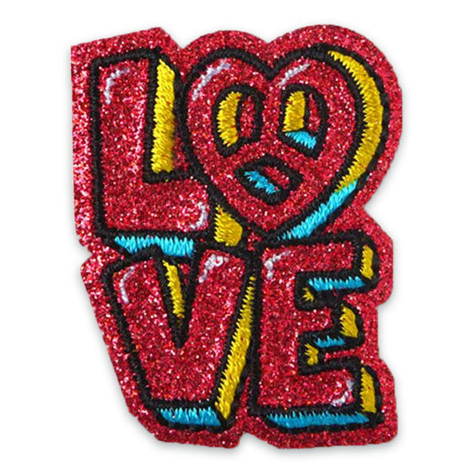 ワッペン【 パイオニア ワッペン LOVE ORG350-23138 】 アイロンワッペン アイロン接着 英字 LOVE キラキラ キラキラワッペン キラキラロゴ 洗濯OK パイオニア マスク ハンカチ ワンポイント 刺繍ワッペン 入園 入学 新学期準備 Textile World TOA