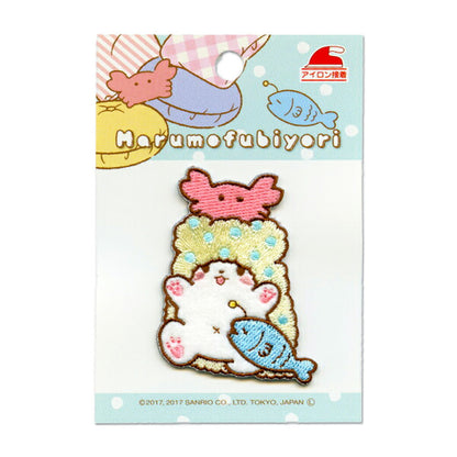 ワッペン【 サンリオ まるもふびより 】 アイロンワッペン サンリオキャラクター まるもふ marumofubiyori サンリオワッペン モップ カニカマ ギョニク あじまる マシュ ユメカワ パイオニア マスク ワンポイント 女の子 目印 入園 入学 レッスンバッグ 習い事バッグ 可愛い