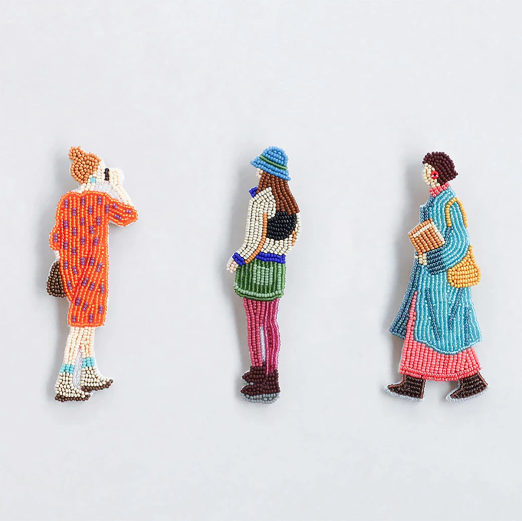 【MIYUKI おでかけブローチ デート 】 刺しゅうキット ブローチ ビーズ刺繍