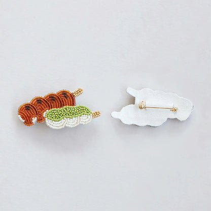 【 MIYUKI はらぺこブローチ だんご 】 刺しゅうキット ブローチ ビーズ刺繍